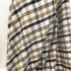 Rupert Brown (2m+ For £4.50 P/m) -Croft Mill rupert brown viscose linen mix checked lightweight floaty shiriting fabric drape dress close up fabric