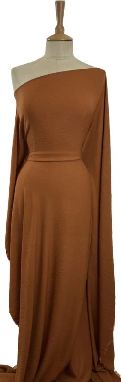 Saffron 9 Saffron -Croft Mill saffron orange tan polyester knitted jersey fabric mannequin