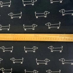 Sausage Dog Jersey – Black -Croft Mill sausage dog jersey black cotton elastane oeko tex jersey fabric s