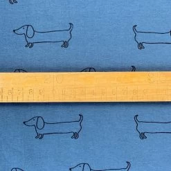 Sausage Dog Jersey – Denim -Croft Mill sausage dog jersey denim cotton elastane oeko tex jersey fabric s