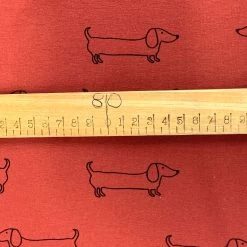 Sausage Dog Jersey – Red 10 Sausage Dog Jersey – Red -Croft Mill sausage dog jersey red cotton elastane oeko tex jersey fabric s