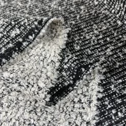 Snuggle Soft - Cream 7 Snuggle Soft - Cream -Croft Mill snuggle soft black cream boucle knit coating fabric fold