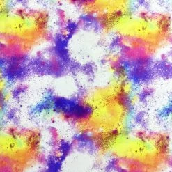 French Terry - Spray Away -Croft Mill spray away multicoloured clouds white fabric print
