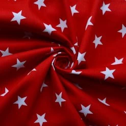 Croft Mill -Croft Mill stars scarlet white scarlet red stars print cotton dress craft fabric cud