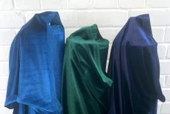 Stretch Velvet - Emerald -Croft Mill stretch velour peacock bottle navy polyester elastane jersey velvet dress fabric group