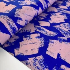 Stretch Cotton - Jackson -Croft Mill stretch cotton jackson sateen spandex blue pink brush stroke smooth dress fabric bolt
