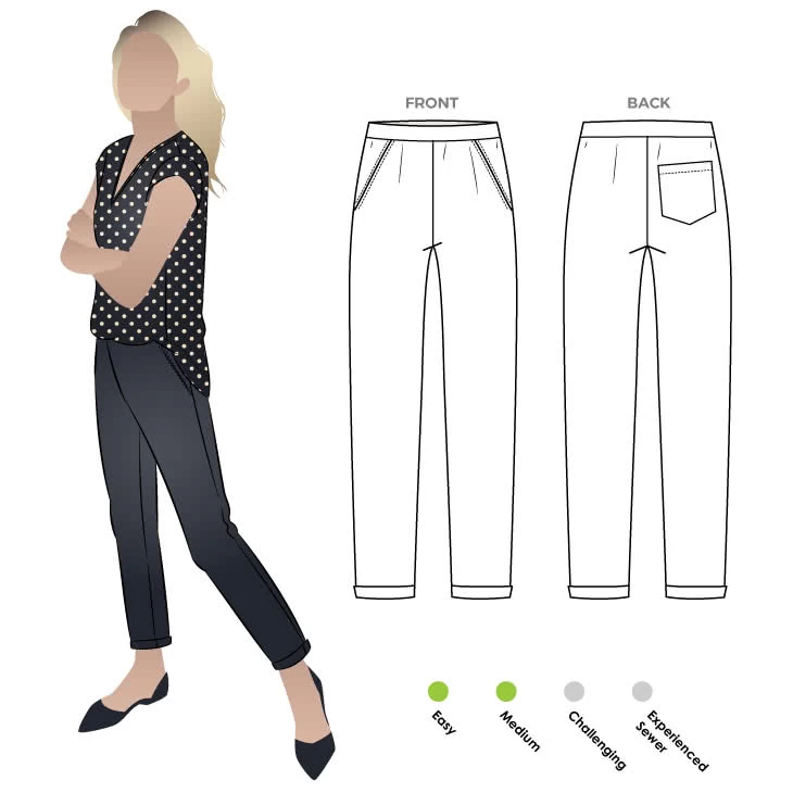 Style Arc - Parker Ponte Pant Sewing Pattern (UK 4-16) 3 Style Arc - Parker Ponte Pant Sewing Pattern (UK 4-16)