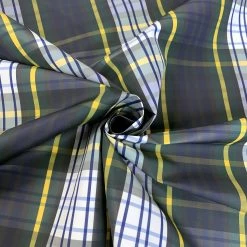 Supercheck 9 Supercheck -Croft Mill supercheck tartan check yellow blue white navy water repellent fabric cud