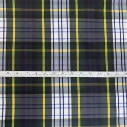 Supercheck 11 Supercheck -Croft Mill supercheck tartan check yellow blue white navy water repellent fabric s