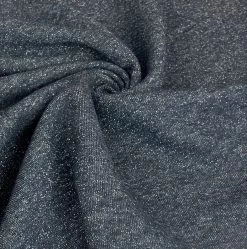 Sweatshirt - Lurex Navy -Croft Mill sweatshirt lurex navy knitted cotton and polyester jersey fabric close up fabric photo 2