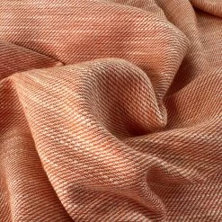 Tangerine Dream -Croft Mill tangerine dream orange white polyester cotton viscose trousering fabric cu