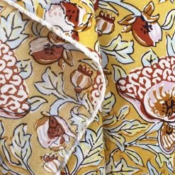 Tencel Lawn - Clementine Ochre 8 Tencel Lawn - Clementine Ochre -Croft Mill tencel lawn clementine ochre floral woven dress fabric drape