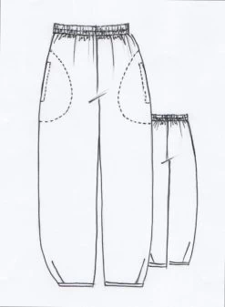 Tessuti - Demi Pants Sewing Pattern (Sizes XXS-XL) -Croft Mill tessuti demi pant pattern sketch