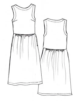 Tessuti - Felicia Pinafore Dress Pattern (Sizes 18-22) -Croft Mill tessuti felicia dress pattern sketch