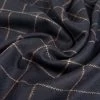 The 13th -Croft Mill the 13th wool dark navy overcheck midweight coating fabric cu