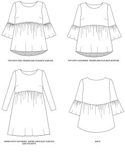 Tilly And The Buttons - Indigo Top & Dress Pattern (UK 6-24) 41 Tilly And The Buttons - Indigo Top & Dress Pattern (UK 6-24) -Croft Mill tilly and the buttons indigo top and dress pattern drawing