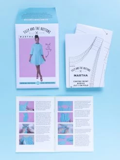 Tilly And The Buttons - Martha Dress Pattern (UK 6-20) -Croft Mill tilly and the buttons martha dress pattern flatlay gallery