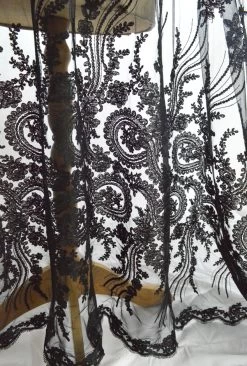 To Party Or Not To Party - Net Border -Croft Mill to party net border corded black lace d