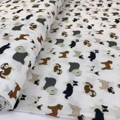 Cotton - Barking Mad 10 Cotton - Barking Mad -Croft Mill true craft barking mad john louden korean crafting fabric white pug roll
