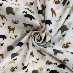 Cotton - Barking Mad 8 Cotton - Barking Mad -Croft Mill true craft barking mad john louden korean crafting fabric white pug swirl