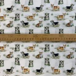 Cotton - Dog Walks -Croft Mill true craft dog walks white 100 cotton scale