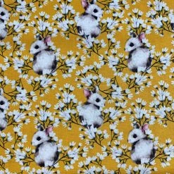 Cotton - Field Mouse - Ochre 8 Cotton - Field Mouse - Ochre -Croft Mill true craft field mouse ochre close up