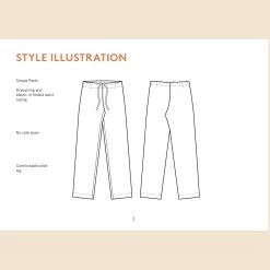 Wardrobe By Me - Unisex Pyjama Pants Pattern (Sizes A-I) -Croft Mill unisex pyjama pants pattern wardrobe by me sketch