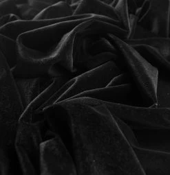 Stretch Velvet - Black -Croft Mill velour black dress fabric cud