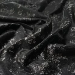 Velvet Blossom -Croft Mill velvet blossom black polyester elastane stretch print dress fabric cu