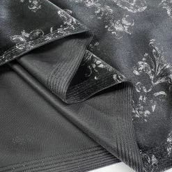 Velvet Blossom -Croft Mill velvet blossom black polyester elastane stretch print dress fabric fold