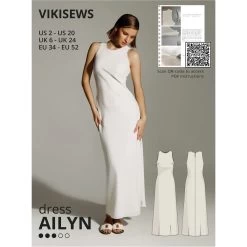 Vikisews - Ailyn Dress Sewing Pattern (UK 6-24)