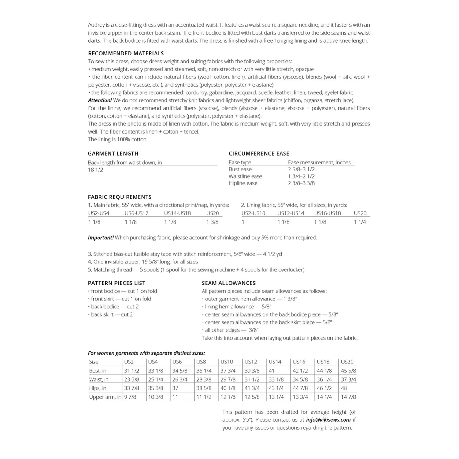Vikisews - Audrey Dress Sewing Pattern (UK 6-24) 5 Vikisews - Audrey Dress Sewing Pattern (UK 6-24) - Image 3
