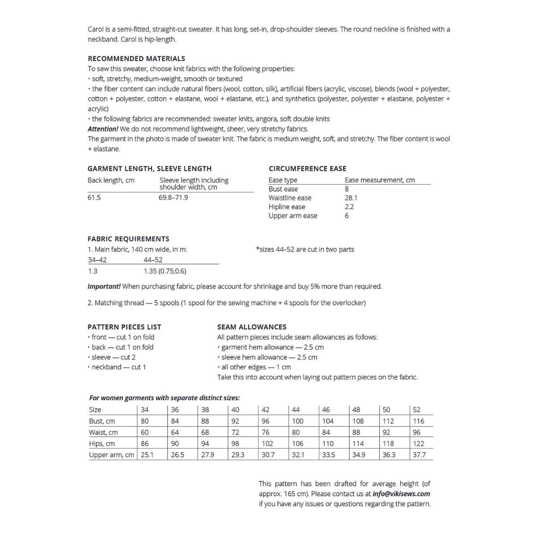 Vikisews - Carol Sweater Sewing Pattern (UK 6-24) 4 Vikisews - Carol Sweater Sewing Pattern (UK 6-24) - Image 2