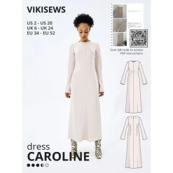 Vikisews - Caroline Dress Sewing Pattern (UK 6-24)