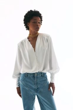 Vikisews - Edwige Blouse Sewing Pattern (UK 6-24) -Croft Mill vikisews edwige blouse sewing pattern 1