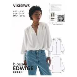 Vikisews - Edwige Blouse Sewing Pattern (UK 6-24)