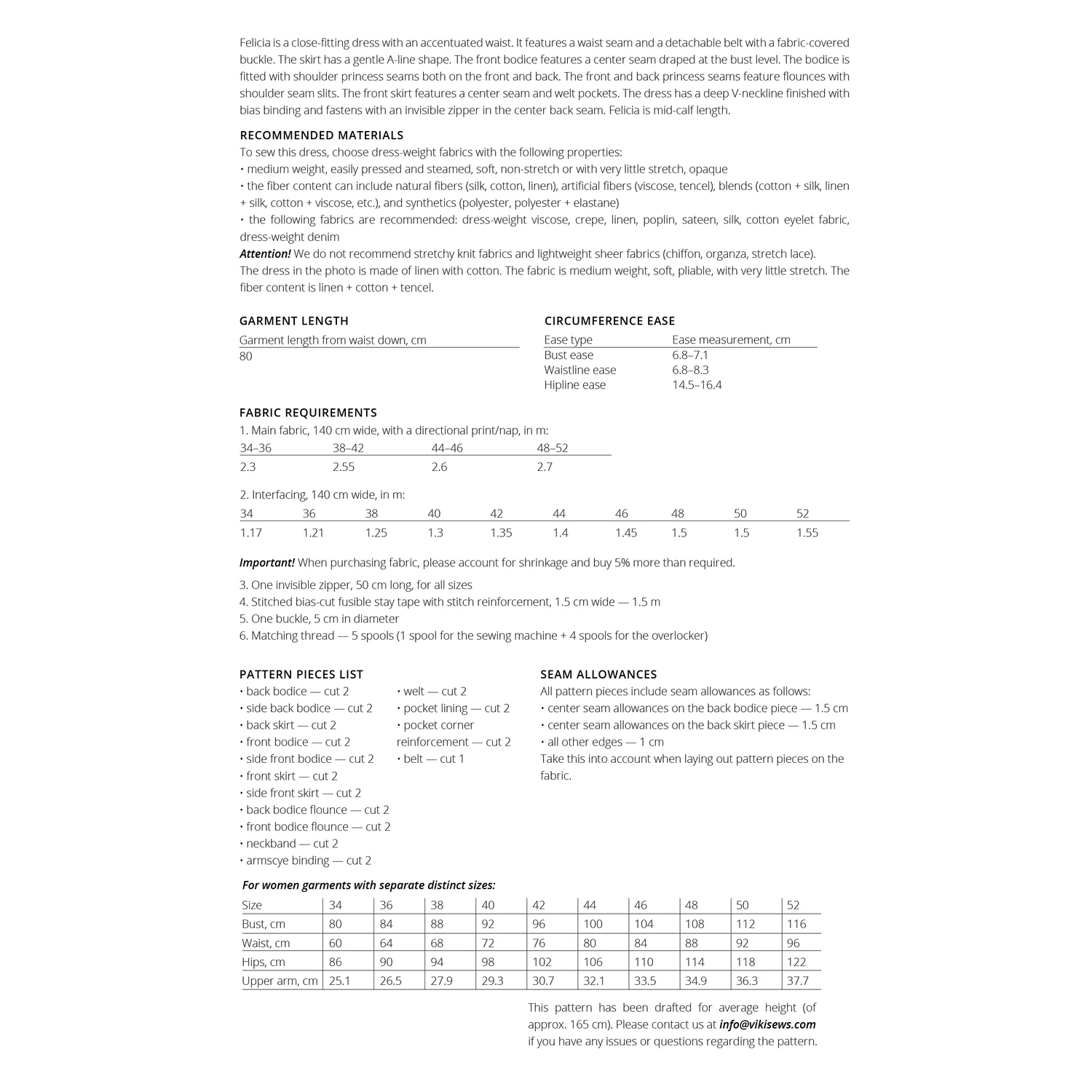 Vikisews - Felicia Dress Sewing Pattern (UK 6-24) 4 Vikisews - Felicia Dress Sewing Pattern (UK 6-24) - Image 2