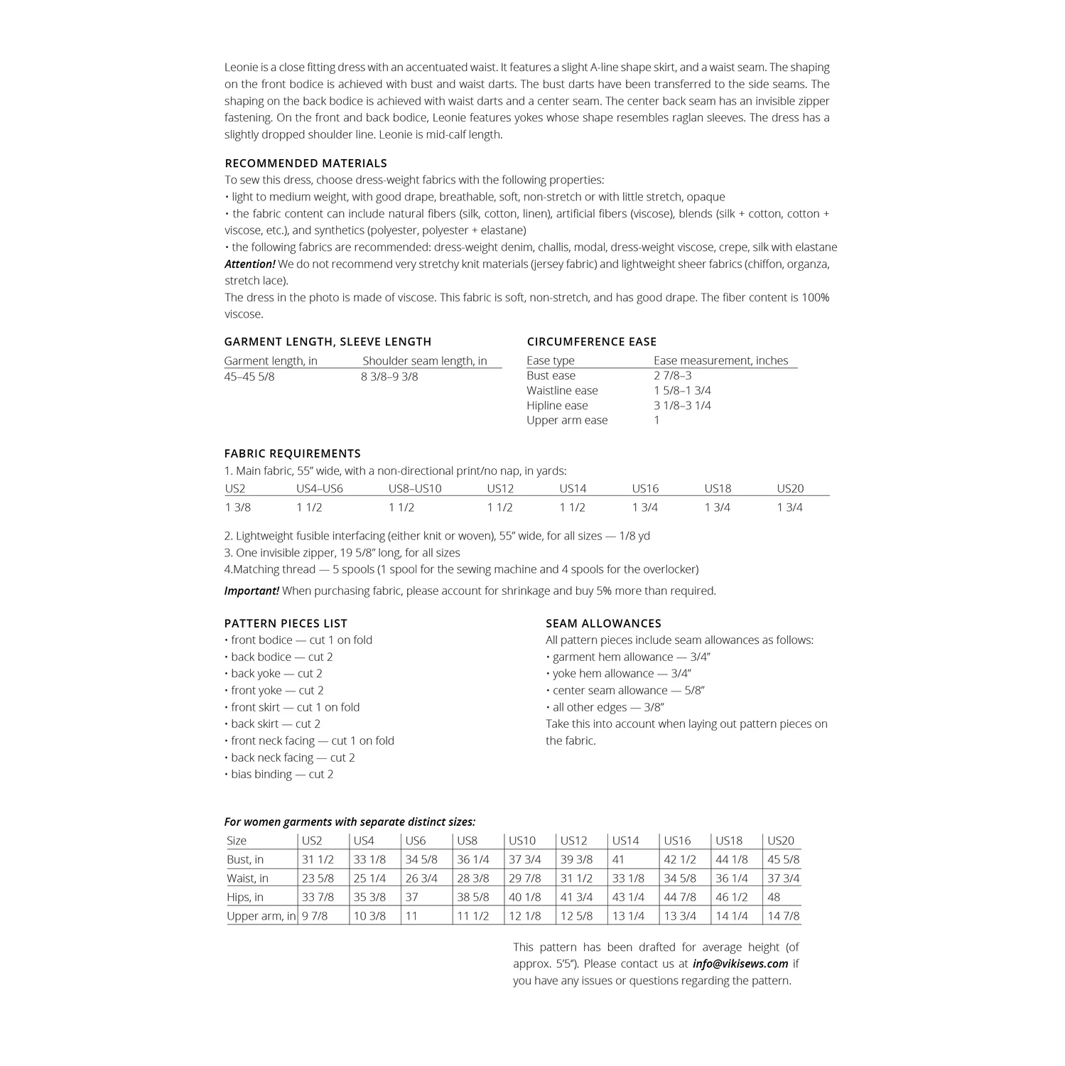Vikisews - Leonie Dress Sewing Pattern (UK 6-24) 4 Vikisews - Leonie Dress Sewing Pattern (UK 6-24) - Image 2