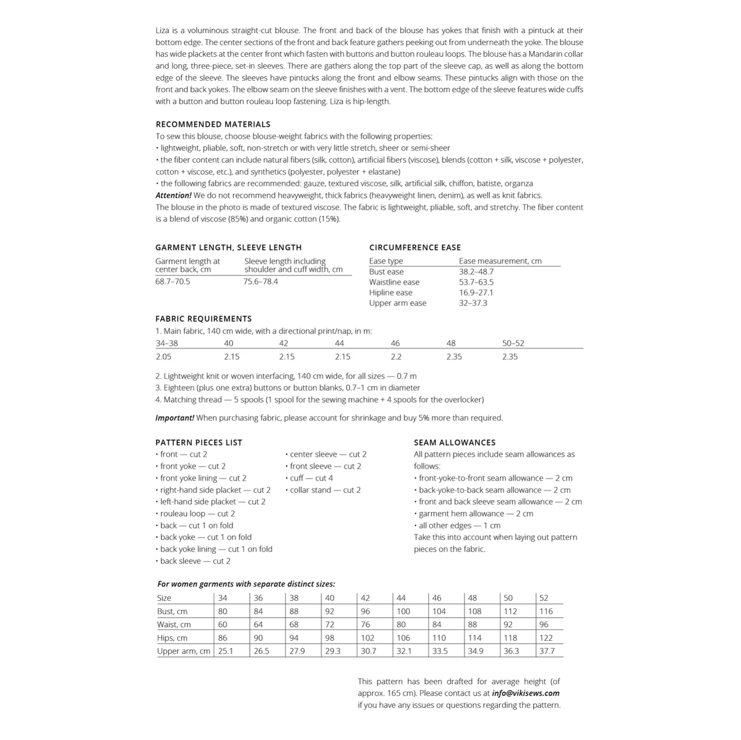 Vikisews - Liza Blouse Sewing Pattern (UK 6-24) 5 Vikisews - Liza Blouse Sewing Pattern (UK 6-24) - Image 3