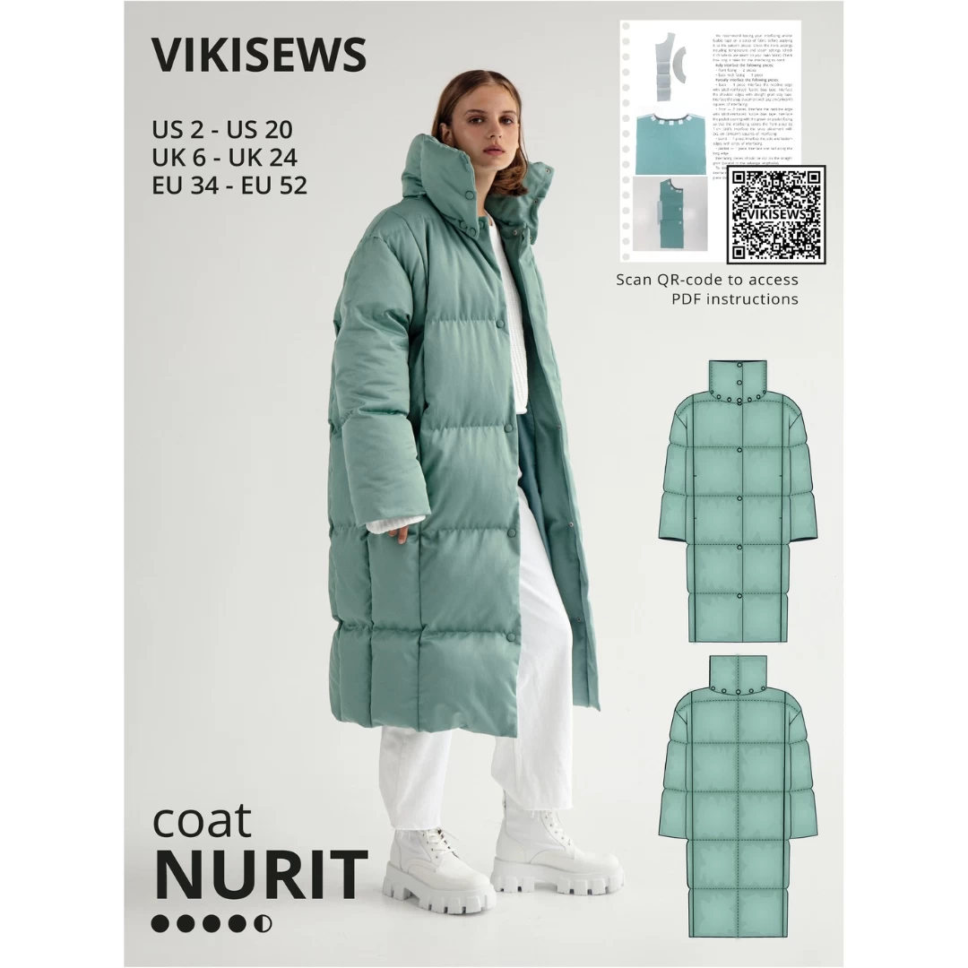 Vikisews - Nurit Coat Sewing Pattern (UK 6-24) 3 Vikisews - Nurit Coat Sewing Pattern (UK 6-24)