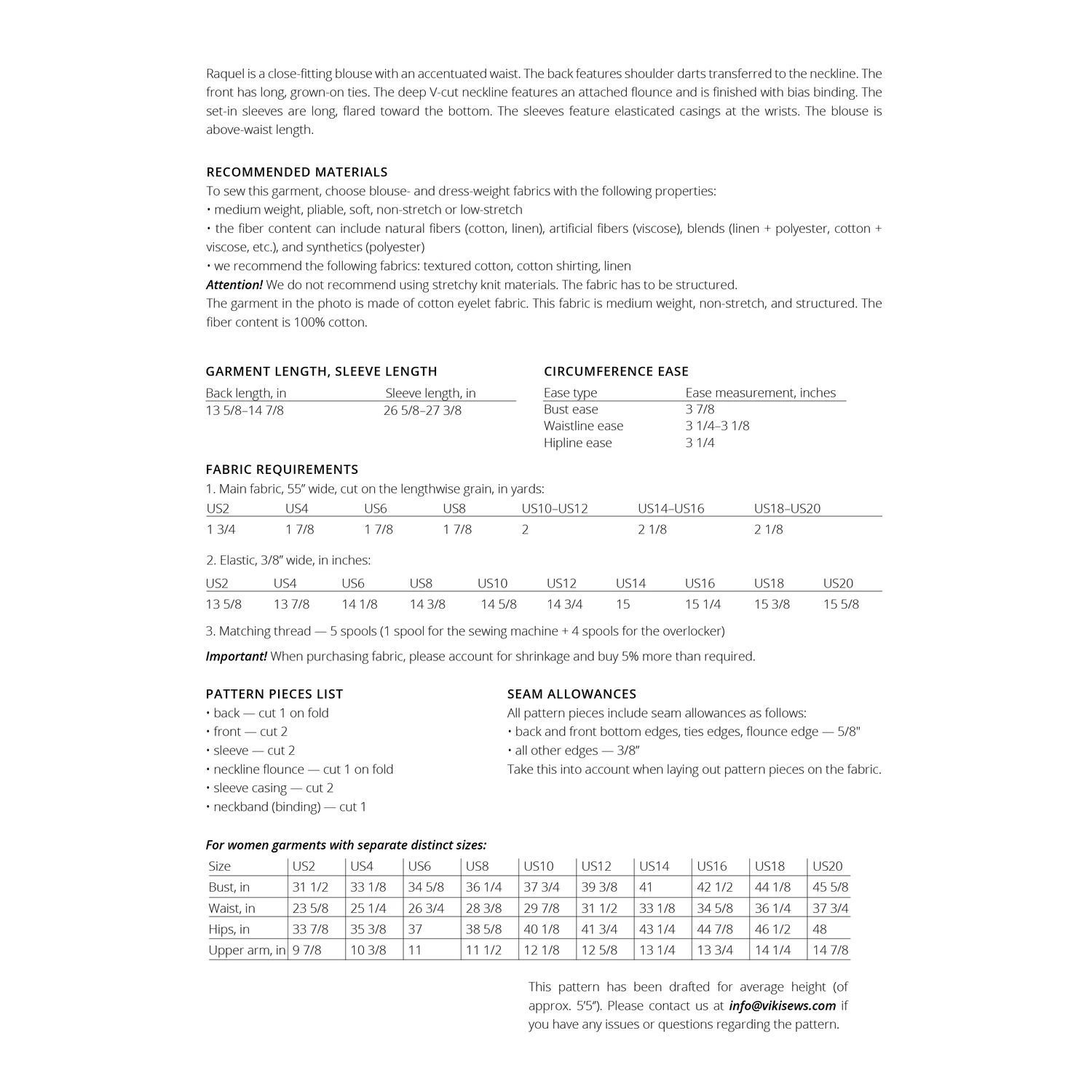 Vikisews - Raquel Blouse Sewing Pattern (UK 6-24) 4 Vikisews - Raquel Blouse Sewing Pattern (UK 6-24) - Image 2