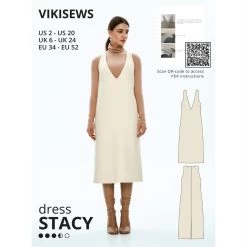 Vikisews - Stacy Dress Sewing Pattern (UK 6-24)