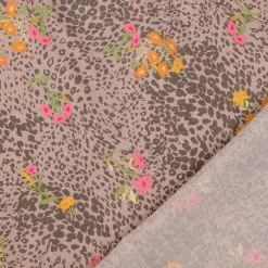 Viscose Challis - Eden Nude -Croft Mill viscose challis eden nude floral printed dressmaking fabric fold