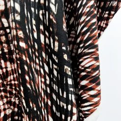 Joanne -Croft Mill viscose jersey orange checked joanne drape