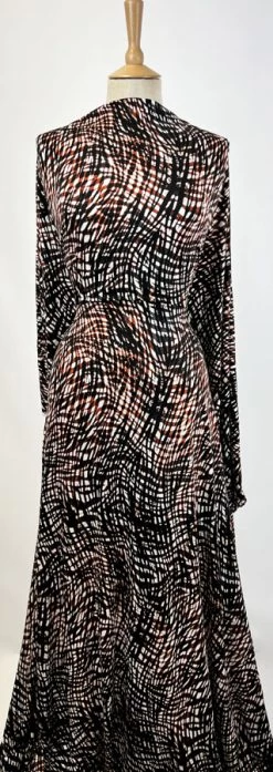 Joanne -Croft Mill viscose jersey orange checked joanne dress