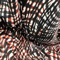 Joanne -Croft Mill viscose jersey orange checked joanne print