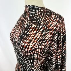 Joanne -Croft Mill viscose jersey orange checked joanne side