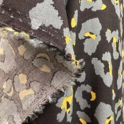Viscose Poplin Challis - Rosette -Croft Mill viscose poplin rosette brown animal print dress fabric drape