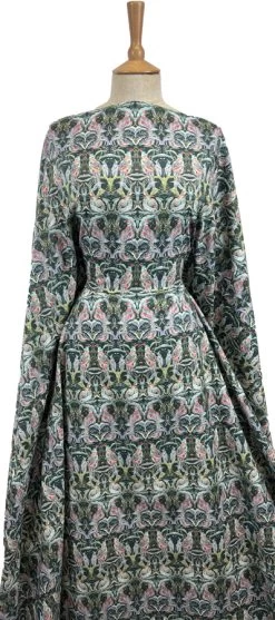 Voyage - Netherton Pomegranate Emerald Morlich Cotton -Croft Mill voyage netherton pomegranate emerald morlich cotton dress fabric mannequin