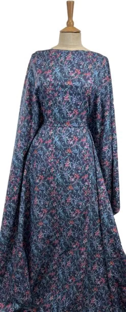 Voyage - Orivietta Topaz Navy Morlich Cotton -Croft Mill voyage orivietta topaz navy morlich cotton dress fabric mannequin